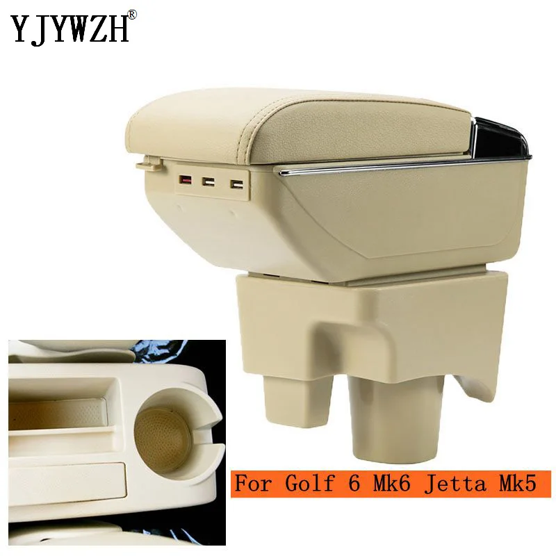 Подлокотник коробка для Golf 6 golf 5 Mk6 MK5 jetta 2003 2013 двухслойный повышающий USB зарядная