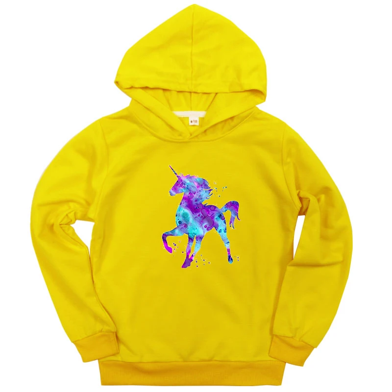 Hoodies 12 Детские толстовки с капюшоном и принтом единорога для мальчиков и девочек, свитер, куртка, верхняя одежда, хлопковые детские теплые осенние толстовки - Цвет: Hoodies 12