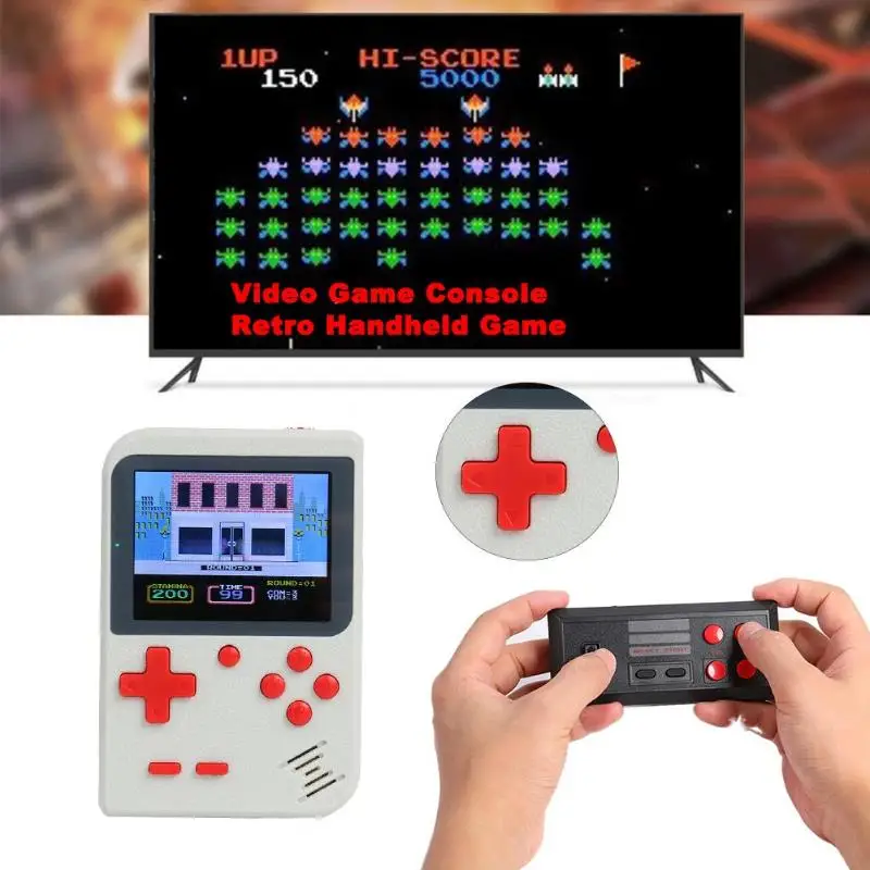 500 игр 800 мАч аккумулятор Ретро видео портативная игровая консоль + геймпад ЖК