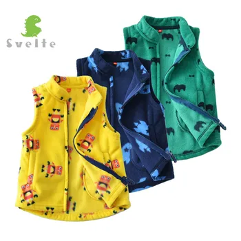 

SVELTE for Spring Fall Winter Children Boys Fleece Vest Fashion Kids Woolen Prints Waistcoat Vetement Enfant Gilet Veste