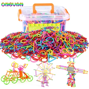 

Assembled Building Blocks Magic DIY Smart Stick Magnetic Plastic Blocks Sets Imagination Creativity Educational Toys for Kids