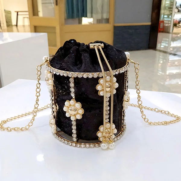 model 5 black Вечерняя женская сумка-клатч с вырезами, украшенная цветами, бриллиантами, жемчугом, металлическими клетками, сумки и кошельки, женская сумка-мешок, вечерние сумки - Цвет: model 5 black