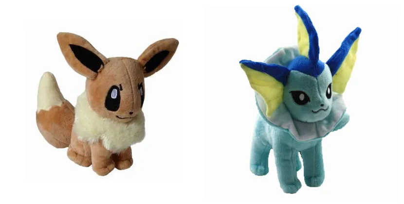 2 шт./компл. Эволюция Иви стоящий Vaporeon Аниме фигурки Brinquedos 12-14 см Плюшевые прекрасный подарок, кукла детские игрушки