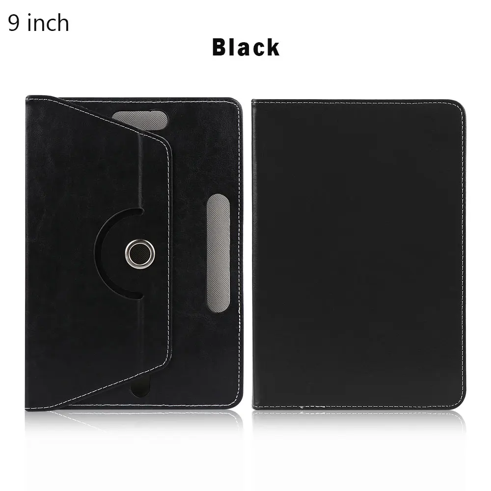 9 inch black 360 Degree Rotating Universal Tablet Case PU Leather Cover For Samsung Galaxy Tab 7 8 9 10.1 inch Android Tablet PC - Цвет: 9 inch black