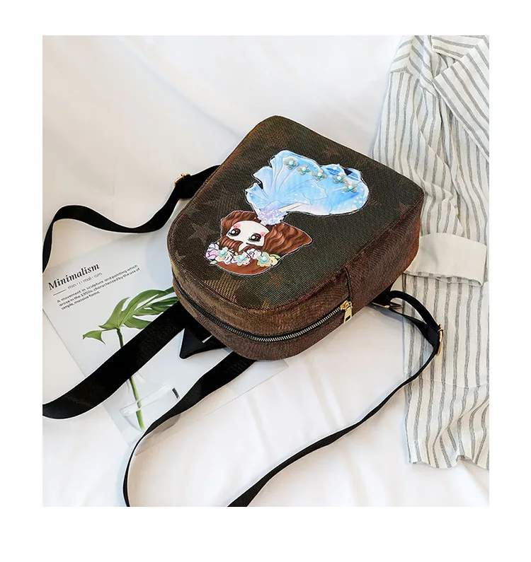 Cartoon Princess Backpack Casual Children GIRL'S School Bag Pearl Backpack Mini Japanese Korean Double Back