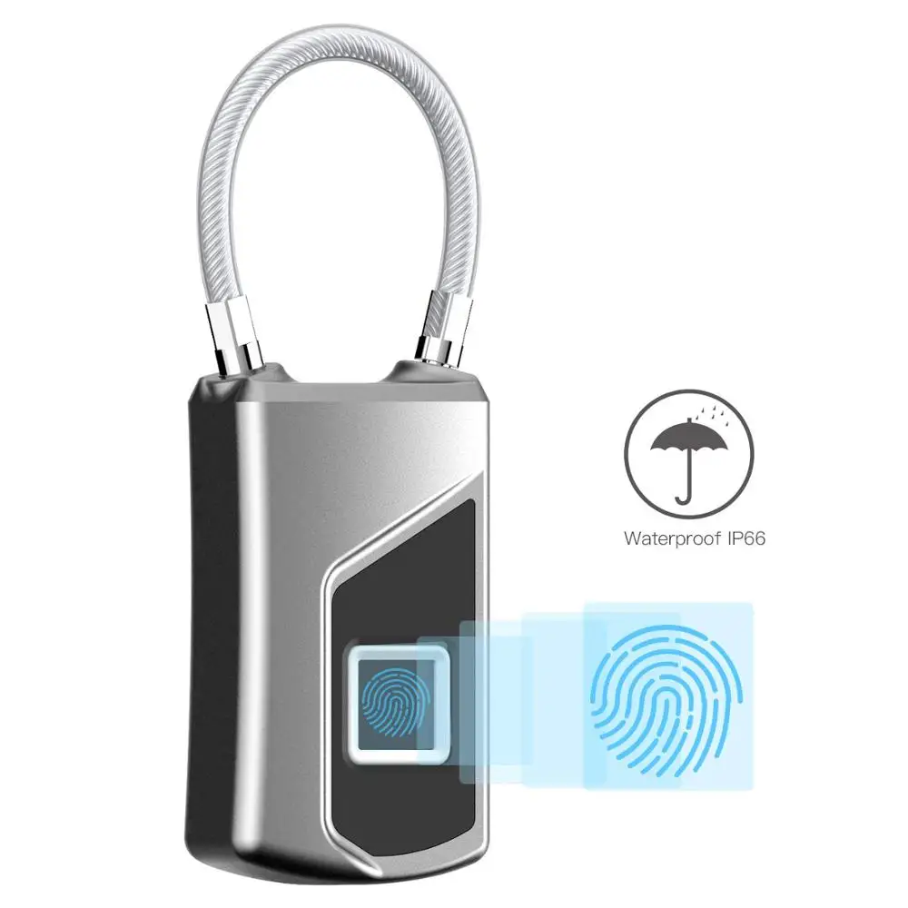 L1 анти-тифт отпечатков пальцев замок мини портативный Keyless Bluetooth Смарт отпечатков пальцев багаж дверной замок для шкафа IP66 водонепроницаемый - Цвет: Серебристый