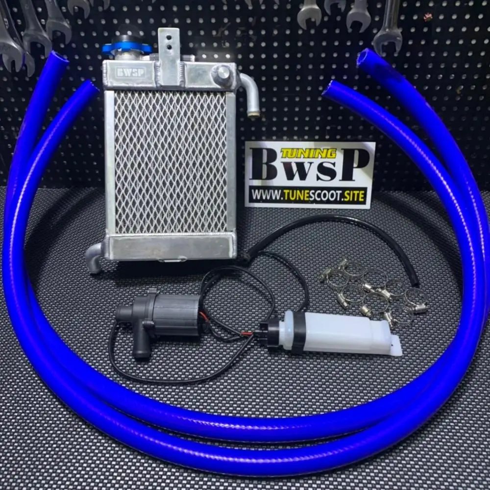 Radiator Kit BWSP For DIO JOG RS100 BWS125 GY6 Water Cooling Set With Hoses Pump Expansion Tank