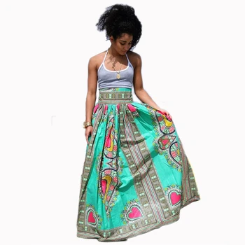 

Spring Summer Woman Riche Printed Skirt Woman African Style Floor Length Skirts Lady Fashion Party Africa Swing Vestido Robe