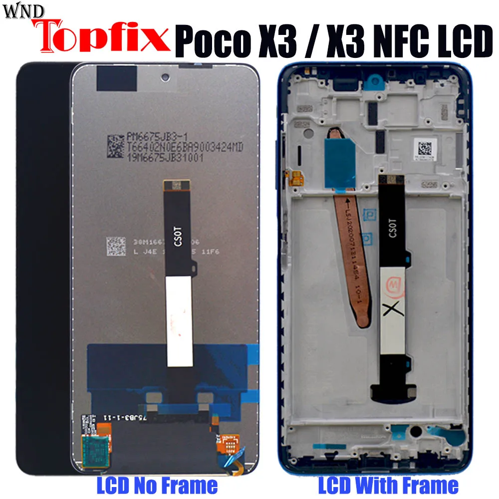 Original Display 6.67'' For Xiaomi Poco X3 NFC LCD With Touch Screen Digitizer Assembly For Xiaomi PocoX3 Lcd Display M2007J20CG
