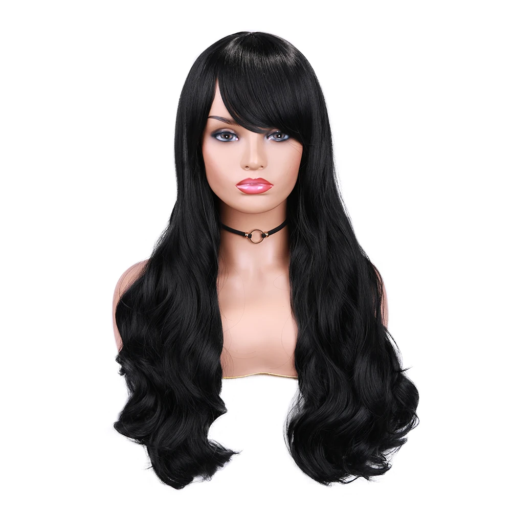 para perucas longas femininas com franja cosplay