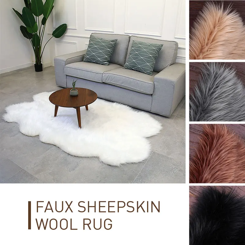 

Luxurious Carpet Floor Irregular Shape Dining Room Home Bedroom Fluffy Rugs Wool Carpet Multicolored 180X110cm Sofa Chair