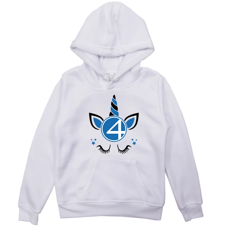 Hoodies 4 Толстовка с капюшоном с изображением супергероя единорога для малышей; сезон осень-зима; худи для мальчиков и девочек; Свитшот; Верхняя одежда; повседневная одежда - Цвет: Hoodies 4