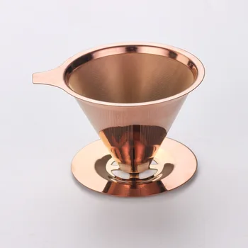 

Food Grade Stainless Steel Integrated Coffee Filter Golden Hand-made Coffee Leaking Coffee Filter Cup Coffee Tools Coffee Filter