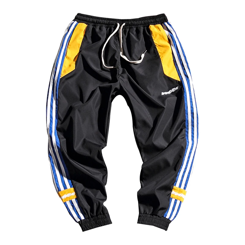 Yasword Men Pants Trousers Straight Ankle-Length Solid Color Casual Fashion Loose Male Elastic Waist Clothing Streetwear