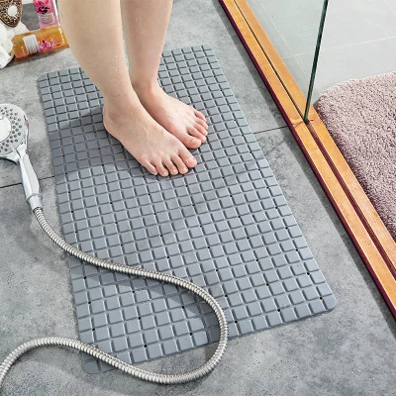 PVC Suction Cup Bathroom Mat Anti-Skid Bath Home Safety Shower Modern Minimalist Lattice Soft Non-Slip | Дом и сад