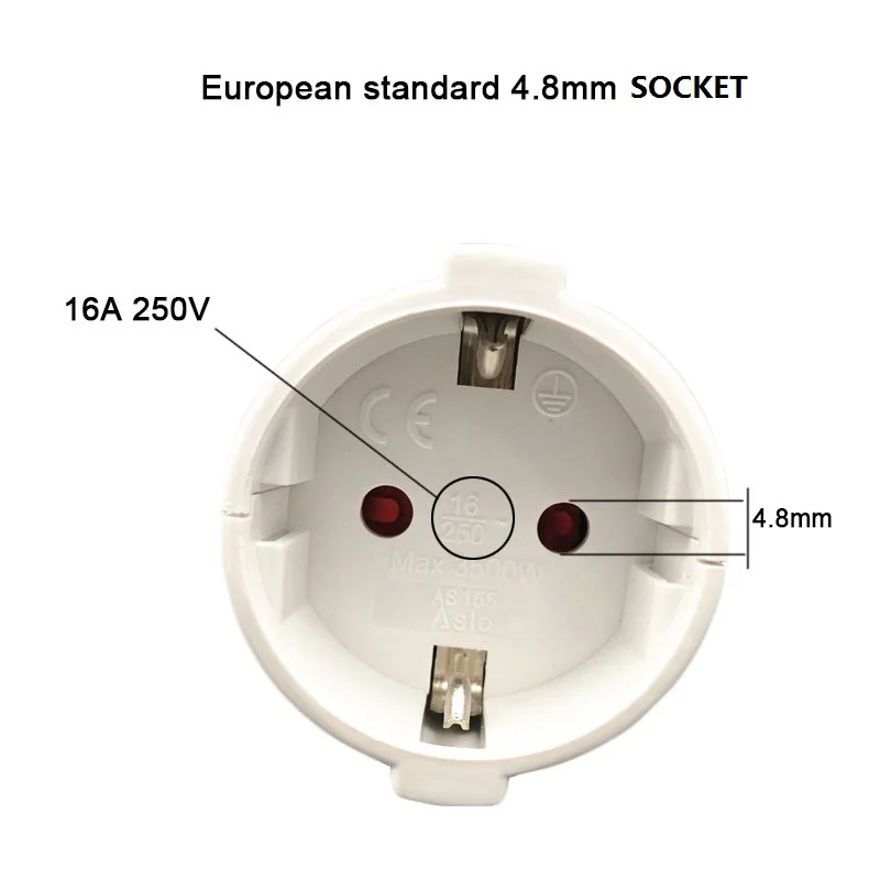 AU Australia CN 10/16A plug turn EU SOCKET 0.5/1.5/3/5 M extension cord electric appliance Conversion 4.8 RJ Europe socket