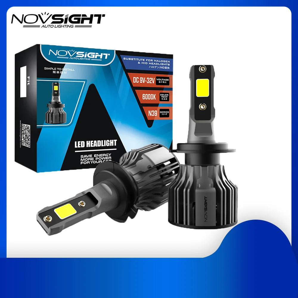 NOVSIGHT H7 светодиодный лампы H4 автомобильный светильник H11 головной H1 Turbo 9005 9006 HB3 HB4