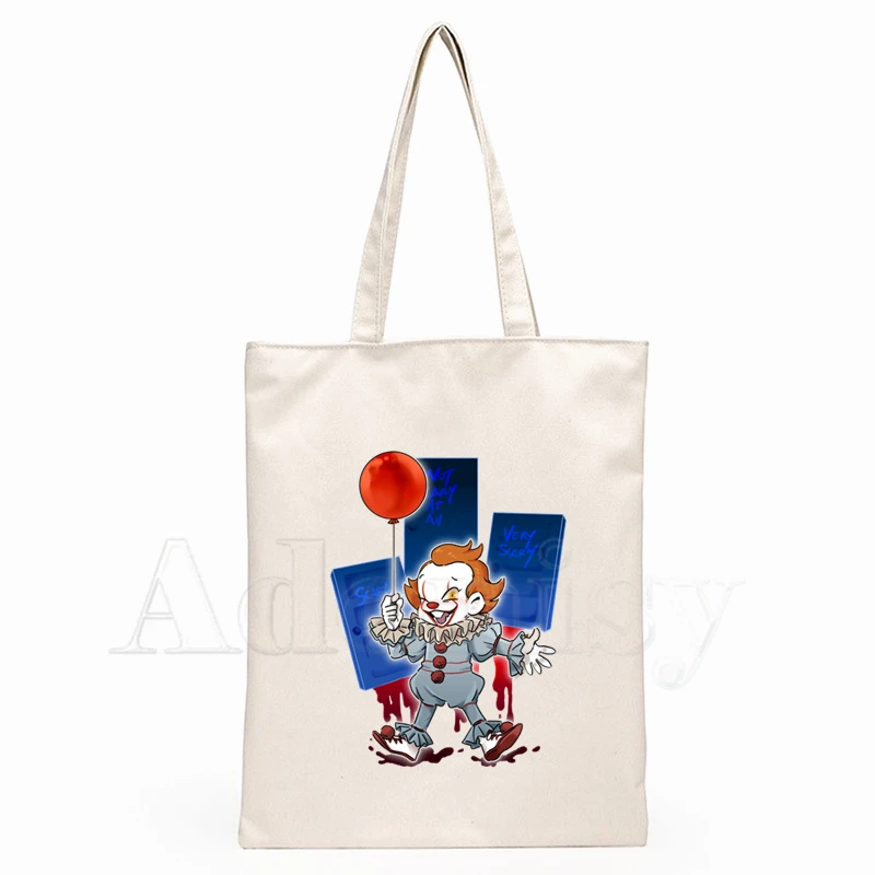 

Pennywise Movie It Losers The Scary Creepy Clown New Arrives Art Canvas Bag Totes Simple Print Shopping Bags Girls Life Pacakge