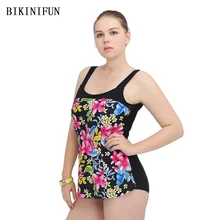 Купальник большого размера, Женский цельный костюм, цветочный принт, купальник, XL-5XL, юбка для девочек, купальный костюм, монокини с управлением животиком