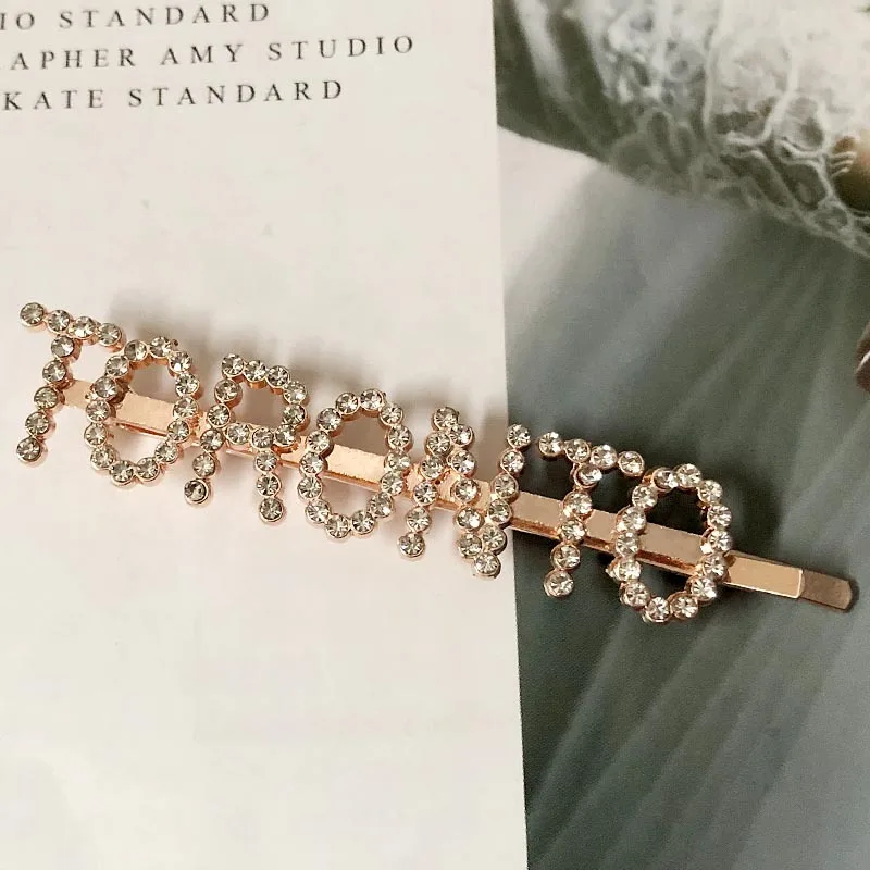 TORONTO Rose Gold 1 шт., заколки для волос с кристаллами и буквами, стразы, заколки для волос, заколки для волос, инструменты для укладки волос, аксессуары, ювелирный подарок - Цвет: TORONTO Rose Gold