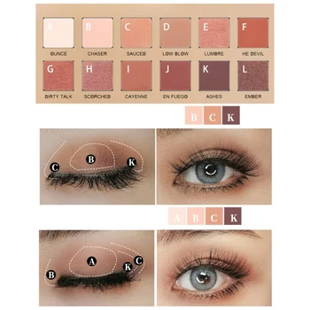 

HOT 12 Colors Eyeshadow Waterproof Smudge-proof Easy To Color Shimmer Matte Eyeshadow Palette