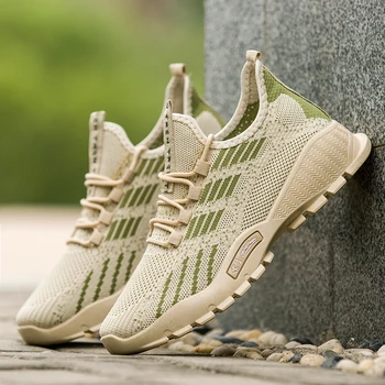 

2020 Summer Men Sneakers Lac-up Vulcanized Shoes Breathable Mesh Shoes Breathable Men's Sneakers