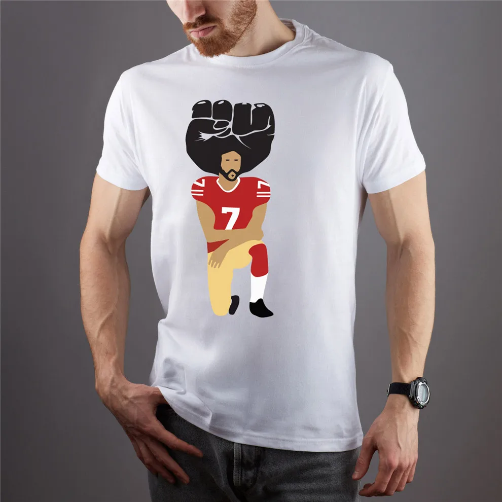 Colin Kaepernick футболка с надписью We Stand черная принтом Power Kneeling In Silent Protest|Футболки| |