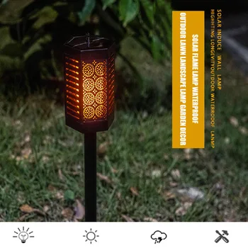 

LED Garden Torch Lamp Outdoor Waterproof Solar Flame Light for Courtyard Balcony Community Garden Road Path Decorative Lighting