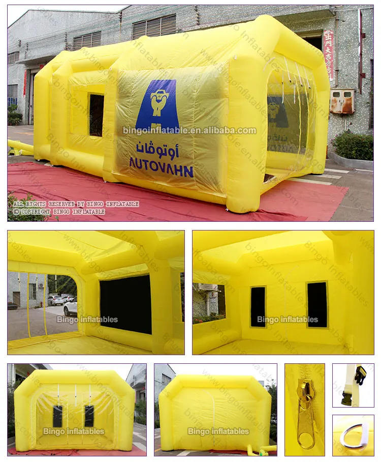 Бесплатный Экспресс 6,5x4,5x3 mH надувная желтая краска палатка газированный заказанный спрей навес для машины