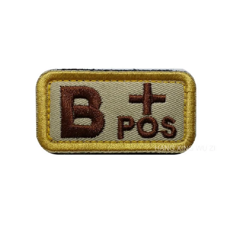 Military Patches Blood Positive Embroidered Tactical Patch  A+ O+ B+ AB+ Positive bag badges fabric sticker Hunting accessories (7)