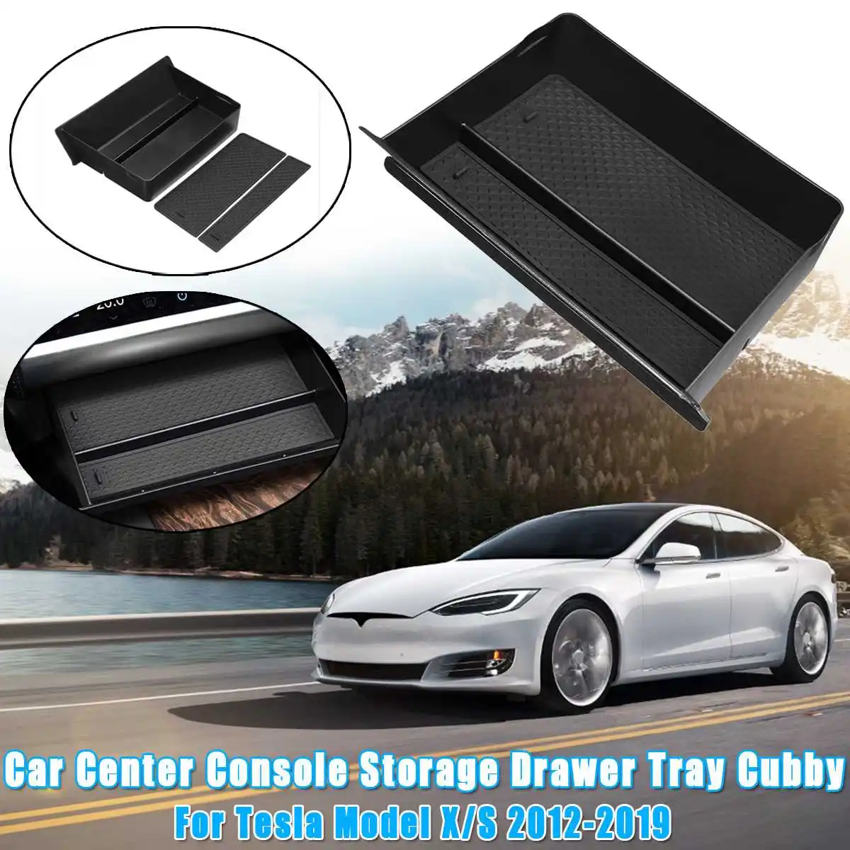 Авто центральной консоли ящик для хранения выдвижной ящик Cubby для Tesla модель X/S 2012 2013- интерьер автомобиля Укладка Tidying