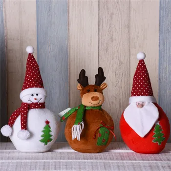 

Big Size Christmas Dolls Retractable Santa Claus Snowman Elk Toys Xmas Figurines Christmas Gift For Kid Red Xmas Tree Ornament