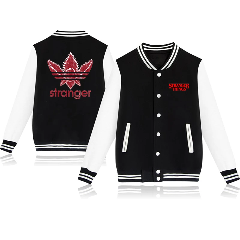 baseball jacket 10 Куртки для мальчиков и девочек с принтом «странные вещи», зимнее пальто для маленьких девочек, бейсбольная куртка для малышей, ветрозащитная верхняя одежда для детей - Цвет: baseball jacket 10