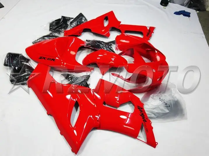 ABS Полный комплект обтекателя, пригодный для Kawasaki ZX6R 2005 2006 Мотоцикл Обтекатели ZX-6R 05 06 Ninja 636 комплект кузова на заказ красный свет