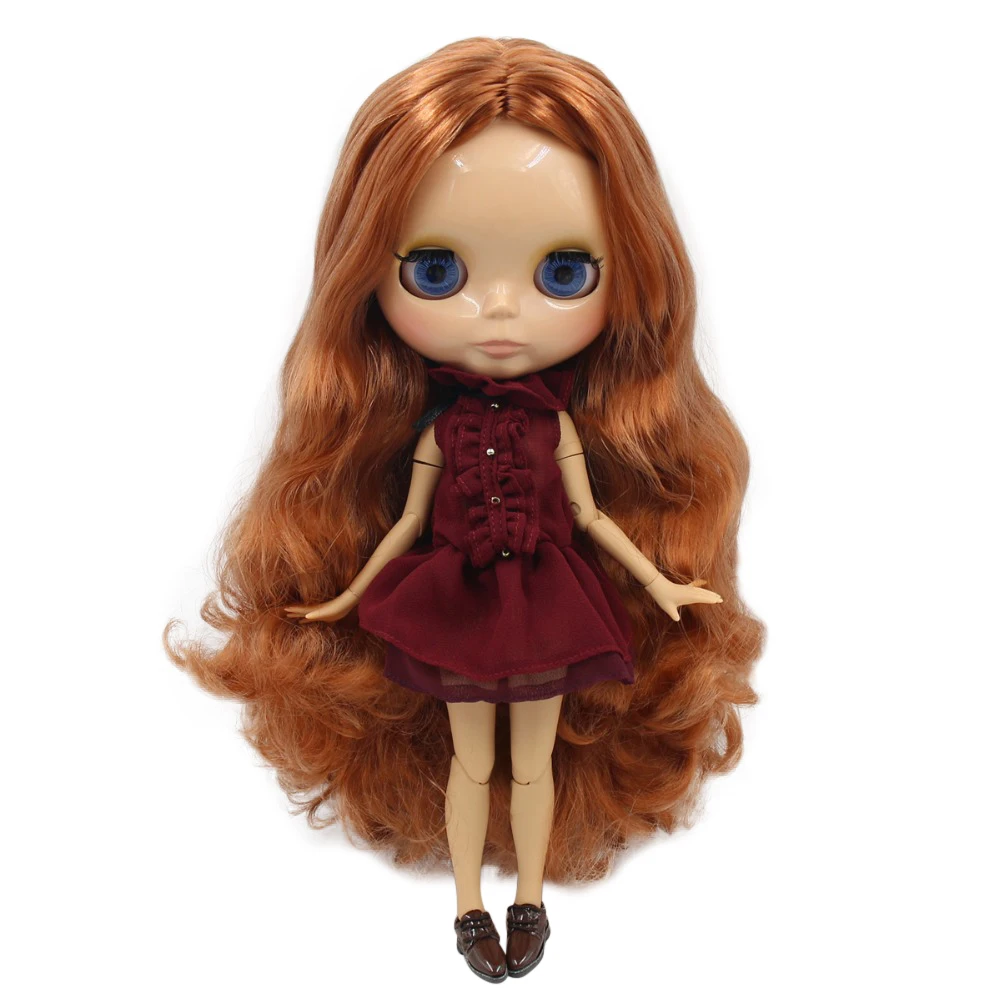 

ICY factory blyth doll tan skin vermeil long hair joint body BL0356 1/6 30cm, random eyes color