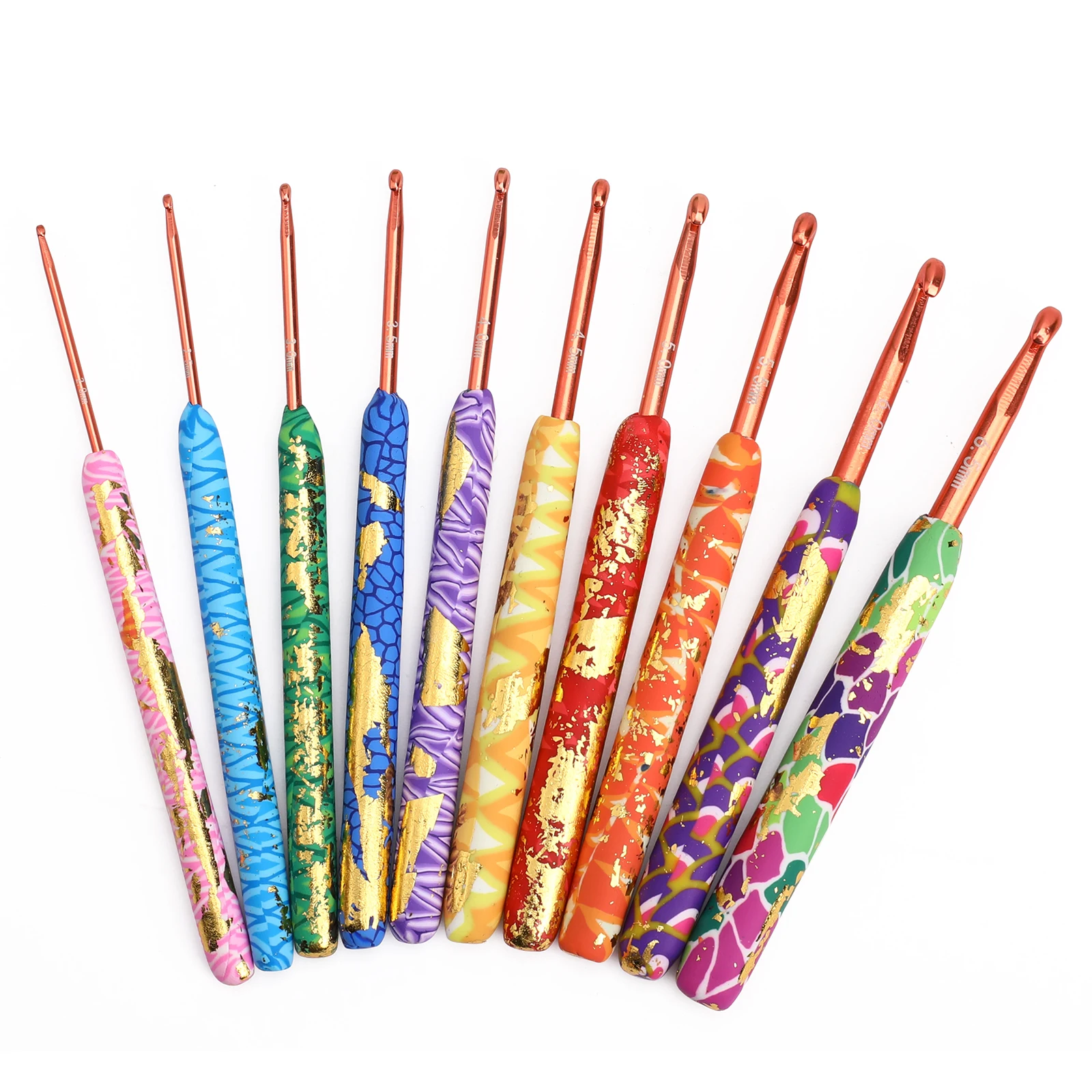 Hot Crochet Set with Case Polymer Clay Crochet Hooks Set Ergonomic Grip  Lace Crochet Needles Sewing Accessories Christmas Gift - AliExpress