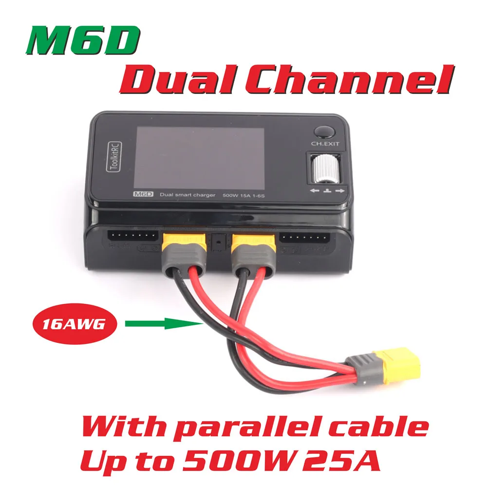 The New ToolkitRC M6D 500w 15A DC Dual Smart Charger Discharger Battery Balance for 1-6S Lipo LiHV Lion NiMh Pb Cell | Игрушки и хобби
