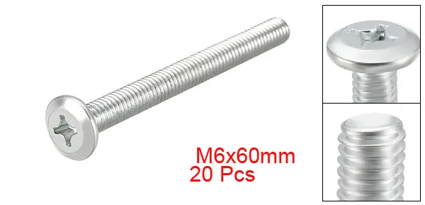 Uxcell 20 шт. M6x16mm-60mm Phillips головка крепежные винты крест Винт кожа крепежные болты для учетной записи Книга полная резьба