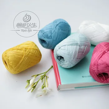 

1piece Mercerized Cotton Flat Hollow Yarn Cotton Hand-Fine Wool Crochet bang zhen xian Hand waved Basket