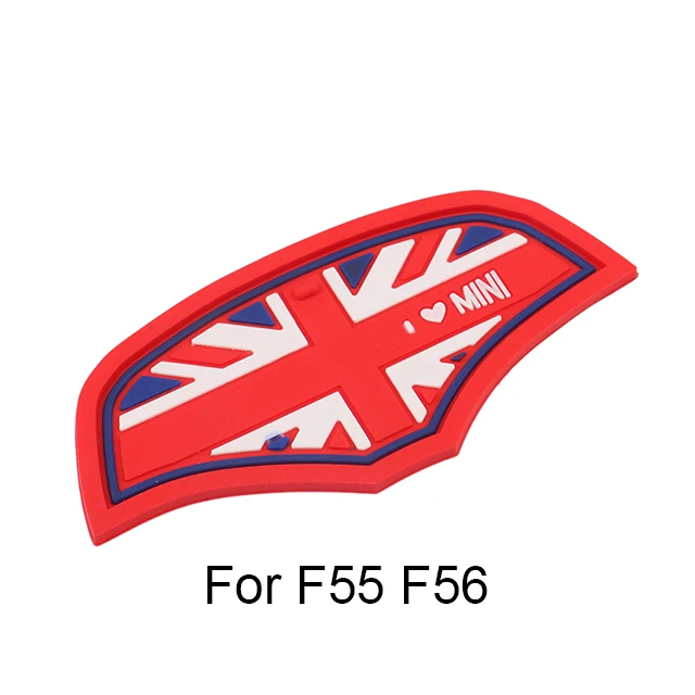 Red Jack For F55F56 Автомобильные кофейные подставки под стакан для хранения паз Coaster нескользящий коврик для Mini Cooper S JCW F54 F55 F56 F60 Countryman автомобильные аксессуары - Название цвета: Red Jack For F55F56