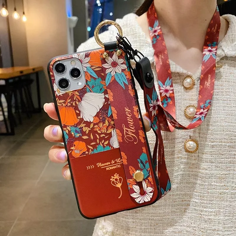 Сказочный чехол для iphone 12 11 pro max SE 7 8 plus 6 6s X Xs XR мягкий из ТПУ с ремешком на запястье
