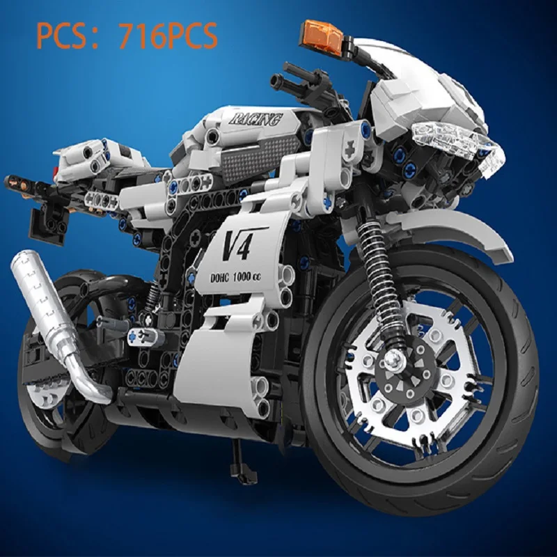 

Modern 716 PCS Car Series Building Blocks Fashion New Racing Motorcycle Model Brick Toys For Children Best Birthday Gifts