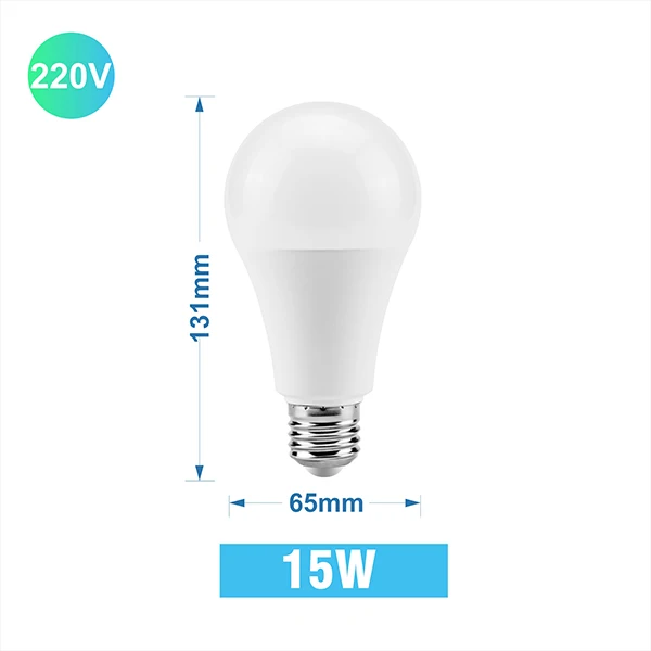 15W E27 220V 6 шт. светодиодный светильник E27 E14, 3 Вт, 5 Вт, 7 Вт, 9 Вт, 12 Вт, 15 Вт, 18 Вт, AC220V-240V, настоящая мощность, умный IC светодиодный светильник, Bombilla, ампула, холодный белый, теплый белый - Испускаемый цвет: 15W E27 220V