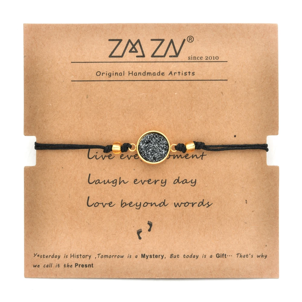 ZMZY Boho бусинки круглой формы с украшением в виде кристаллов браслет друзой