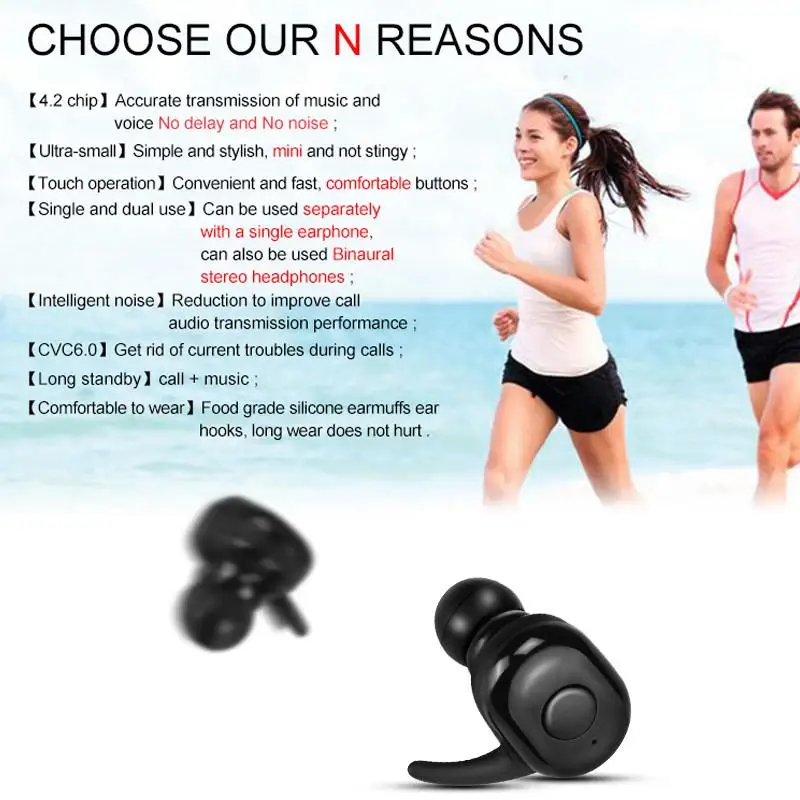 Kowkaka Bluetooth V5 0 Wireless Headset Earphones Sport In Ear Stereo Mini Earbuds Charging Boxfor Xiaomi iPhone Huawei Samsung