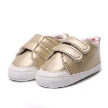 

Cute Baby Boy Girl Shoes Spring&Autumn Solid Patch PU Leather Hook Loop First Walker Baby 0-18M