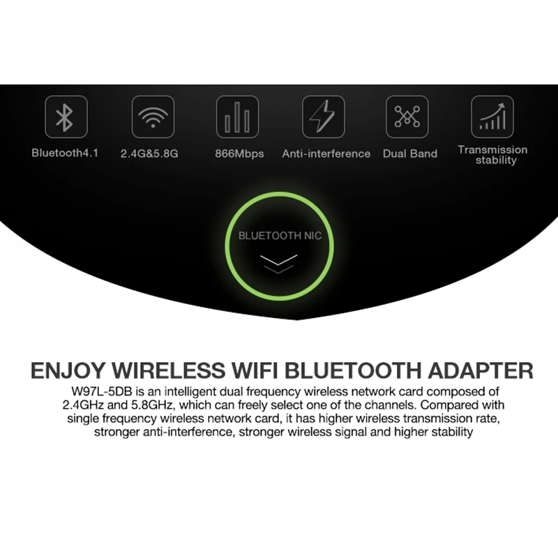 Bluetooth 4,1 беспроводной AC 1200 Мбит/с 5 ГГц WiFi USB 3,0 LAN адаптер с высоким коэффициентом усиления антенна Сеть карта для систем Windows Linux
