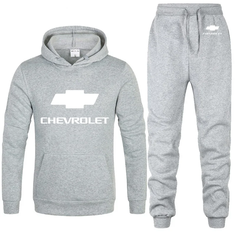 Толстовки для мужчин, автомобиль Chevrolet, принт логотипа, унисекс, толстовка, модные мужские худи, хип-хоп, harajuku, повседневные флисовые толстовки, штаны, костюм из 2 предметов