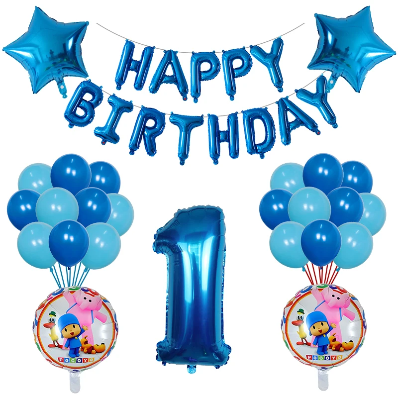 38 шт./компл. мультфильм покойо Фольга воздушный шар с гелием детских празднований дня рождения надувные шары для вечеринки украшение воздушные Globos детские игрушки расходные материалы