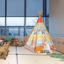 Детская палатка в индийском стиле, Детская игровая домик, Римский бассейн с морским мячом, мультяшная кровать, сеточная палатка, домашняя хижина для детских игрушек